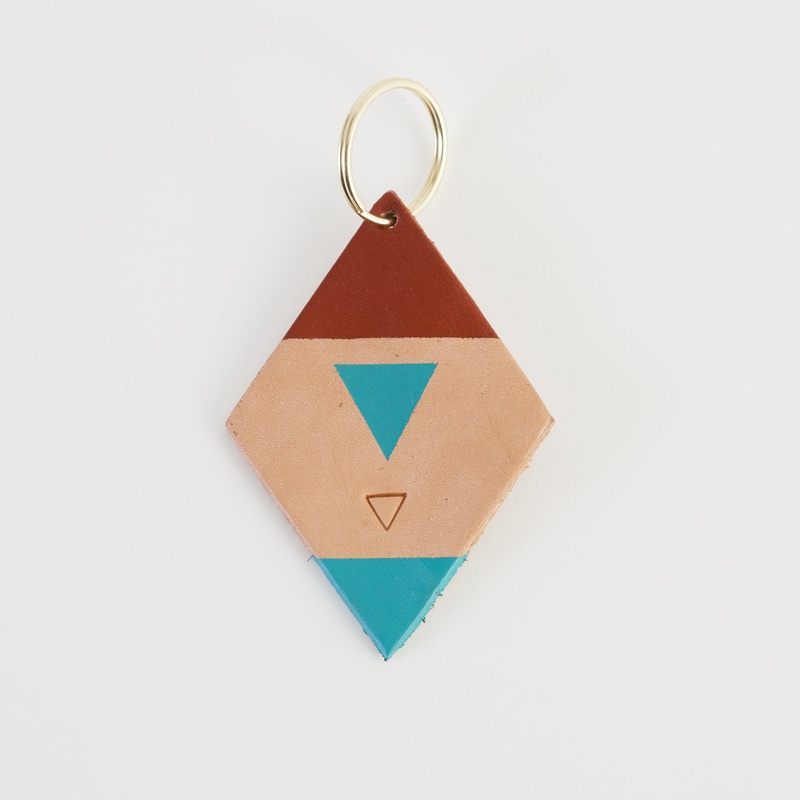 Three Triangles Leather Keychain Brit + Co. Shop Creative products