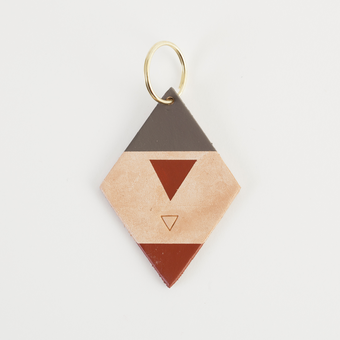 Three Triangles Leather Keychain Brit + Co. Shop Creative products